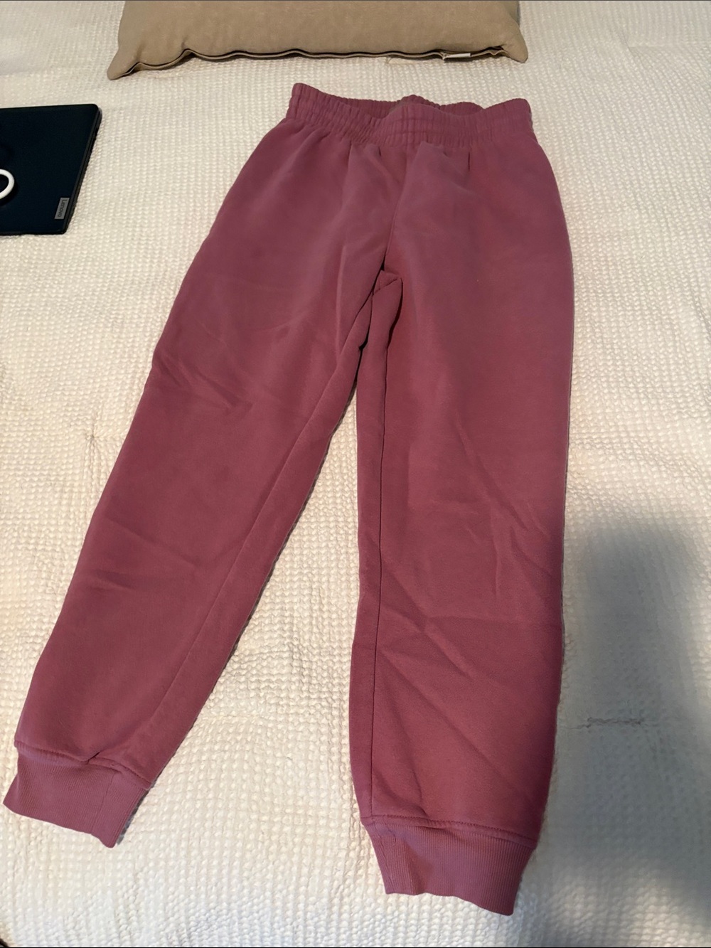 High waisted Cozy Fleece Joggers in Mauve Pink - Comfortable Everyday Bottoms